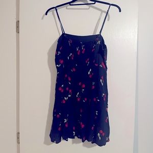 Navy Cherry Print Sundress  - SZ M
